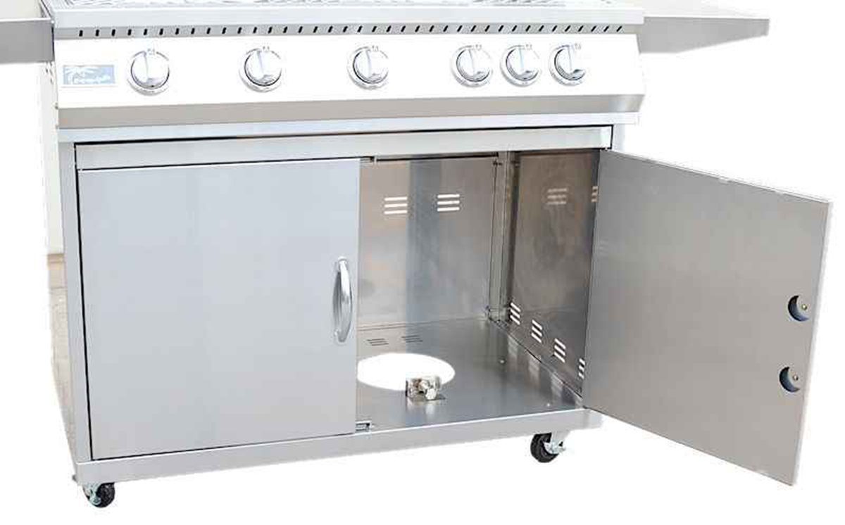 KoKoMo BBQ Grill Classic 40” 5-Burner Freestanding with Cart - 304 Stainless Steel by Patio Elegance — product view 3