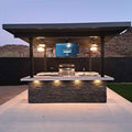 KoKoMo Outdoor Kitchen BBQ Island with Dual TVs - Big Island Sports Bar Experience by Patio Elegance