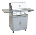 KoKoMo 26” BBQ Grill with 3-Burner Stainless Steel Cart – Freestanding by Patio Elegance
