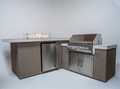 KoKoMo Outdoor Kitchen Island with Fire Feature – 7'6" x 9' by Patio Elegance
