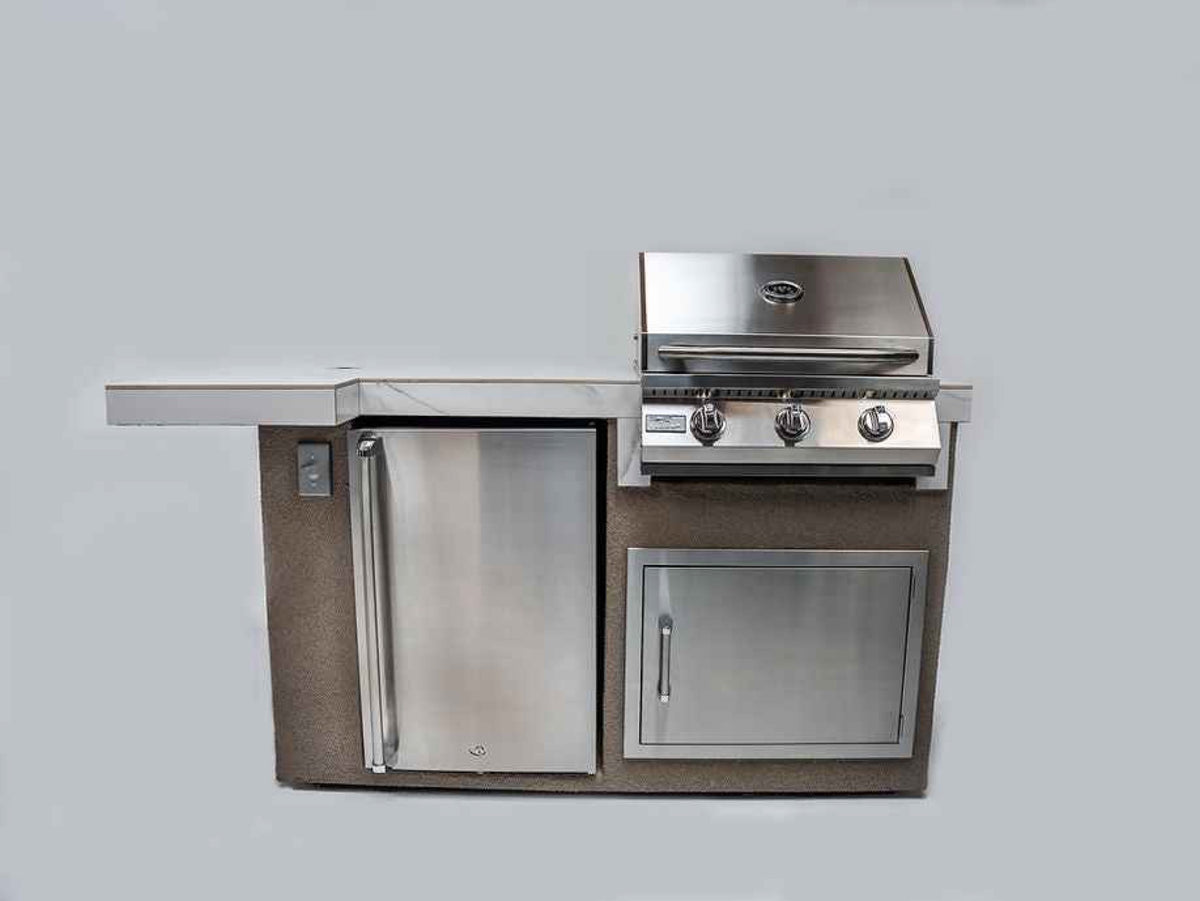 KoKoMo Mini Maui 6' Outdoor Kitchen Island – Compact BBQ Station with Seating by Patio Elegance