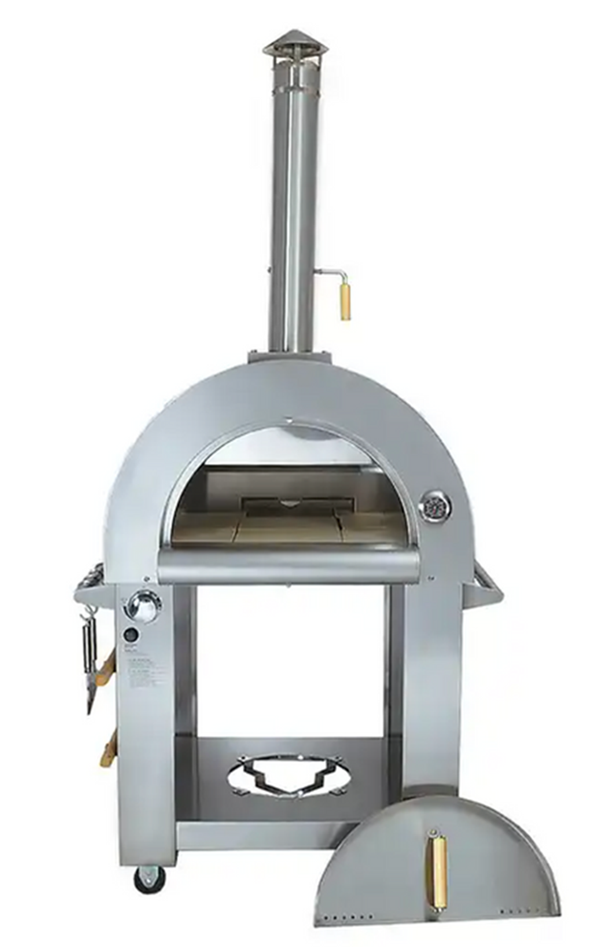 KoKoMo 32” Dual Fuel Pizza Oven - Gas or Wood-Fired Stainless Steel Outdoor Oven by Patio Elegance — product view 2
