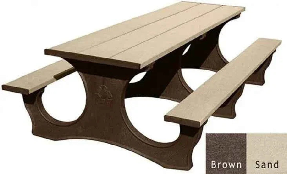 Polly Tuff ADA-Friendly Picnic Table – Durable 8 Ft Easy Access Outdoor Seating by Patio Elegance — product view 13