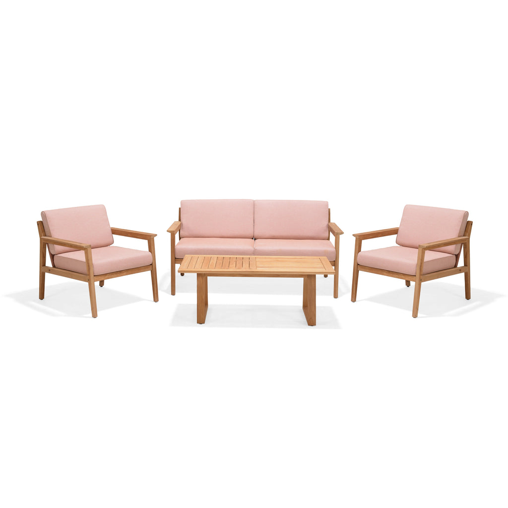Agate Teak and Rope 4pc Seating Set