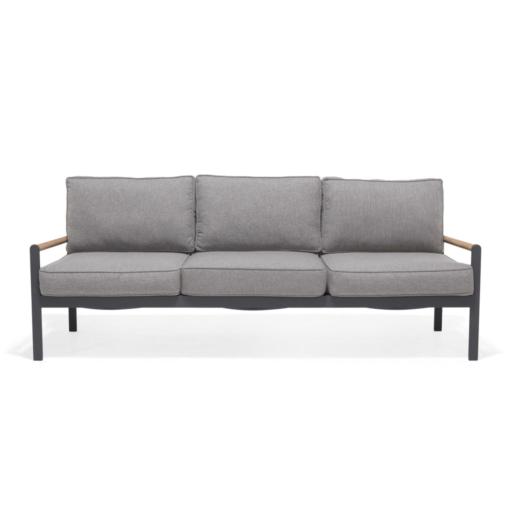 Amber Teak and Aluminum 3-Seater Sofa