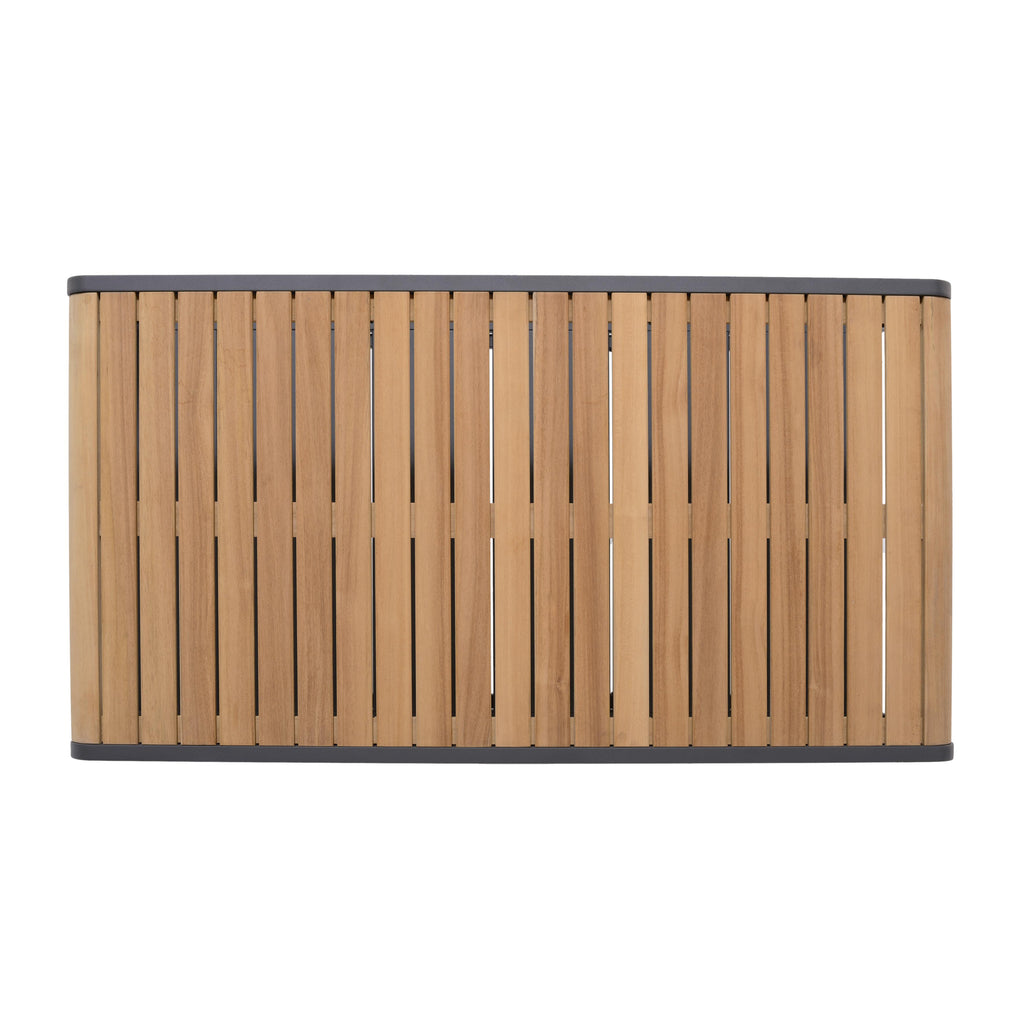 Amber Teak and Aluminum Rectangular Coffee Table