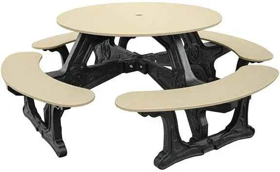 Cantina Round Table Outdoor Seating - Durable Outdoor Seating for 8