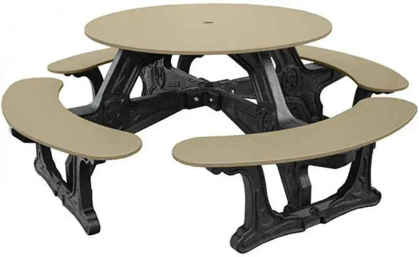 Cantina Round Table Outdoor Seating - Durable Outdoor Seating for 8