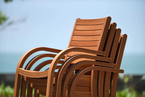 Catalina Stacking Wood Armchair - 4 Piece by LifestyleGarden US