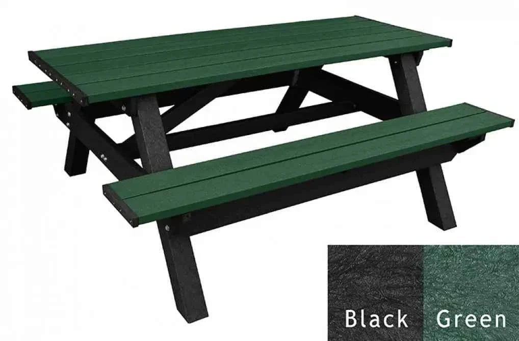 Deluxe Picnic Table – 6′ Durable Recycled Plastic Outdoor Seating
