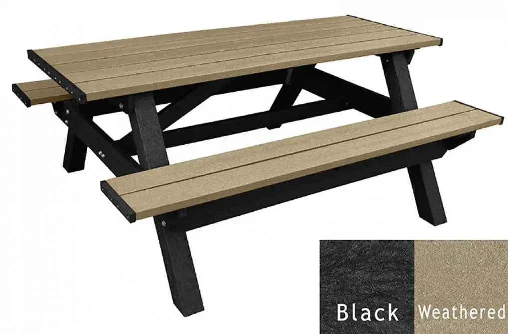 Deluxe Picnic Table – 6′ Durable Recycled Plastic Outdoor Seating
