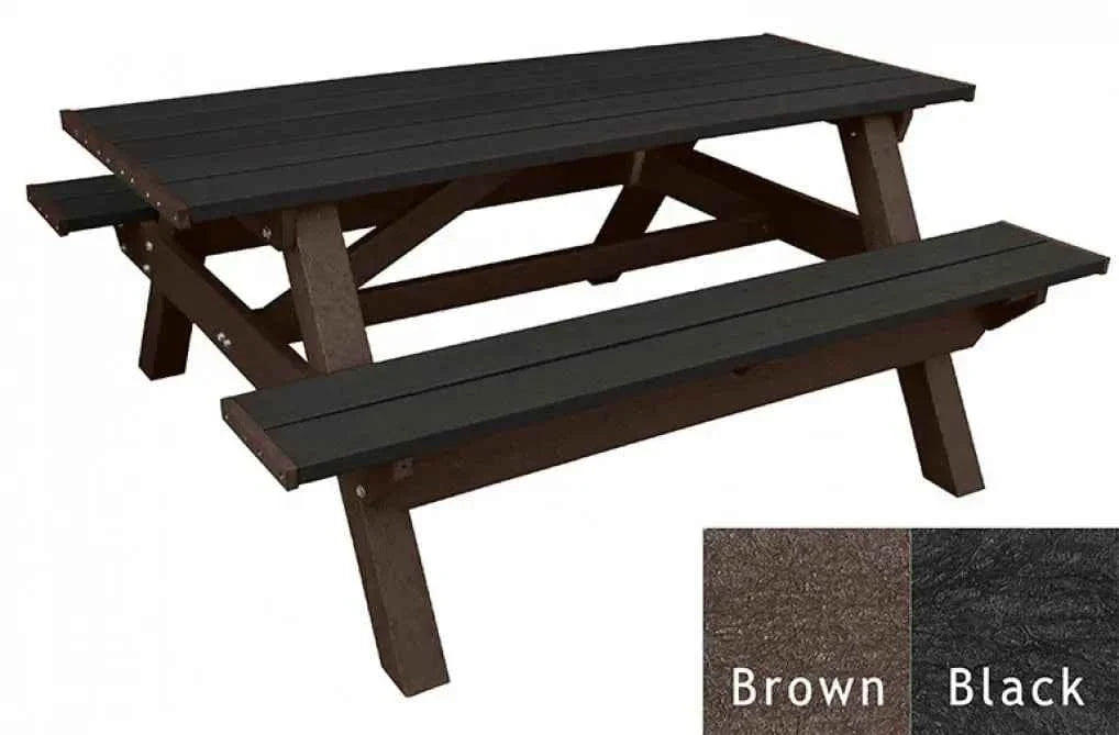 Deluxe Picnic Table – 6′ Durable Recycled Plastic Outdoor Seating