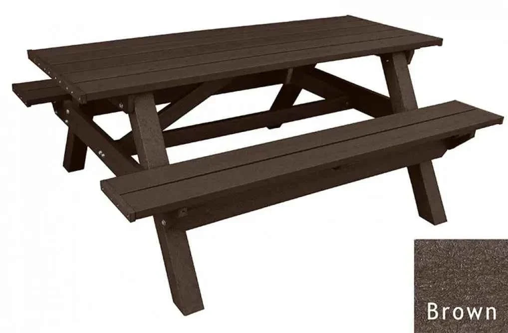 Deluxe Picnic Table – 6′ Durable Recycled Plastic Outdoor Seating