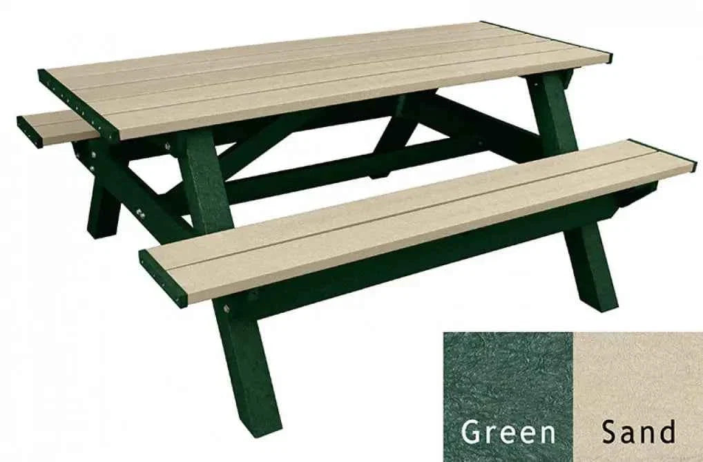 Deluxe Picnic Table – 6′ Durable Recycled Plastic Outdoor Seating
