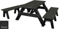 Deluxe Recycled Picnic Table with Detached Benches - Eco-Friendly Outdoor Seating