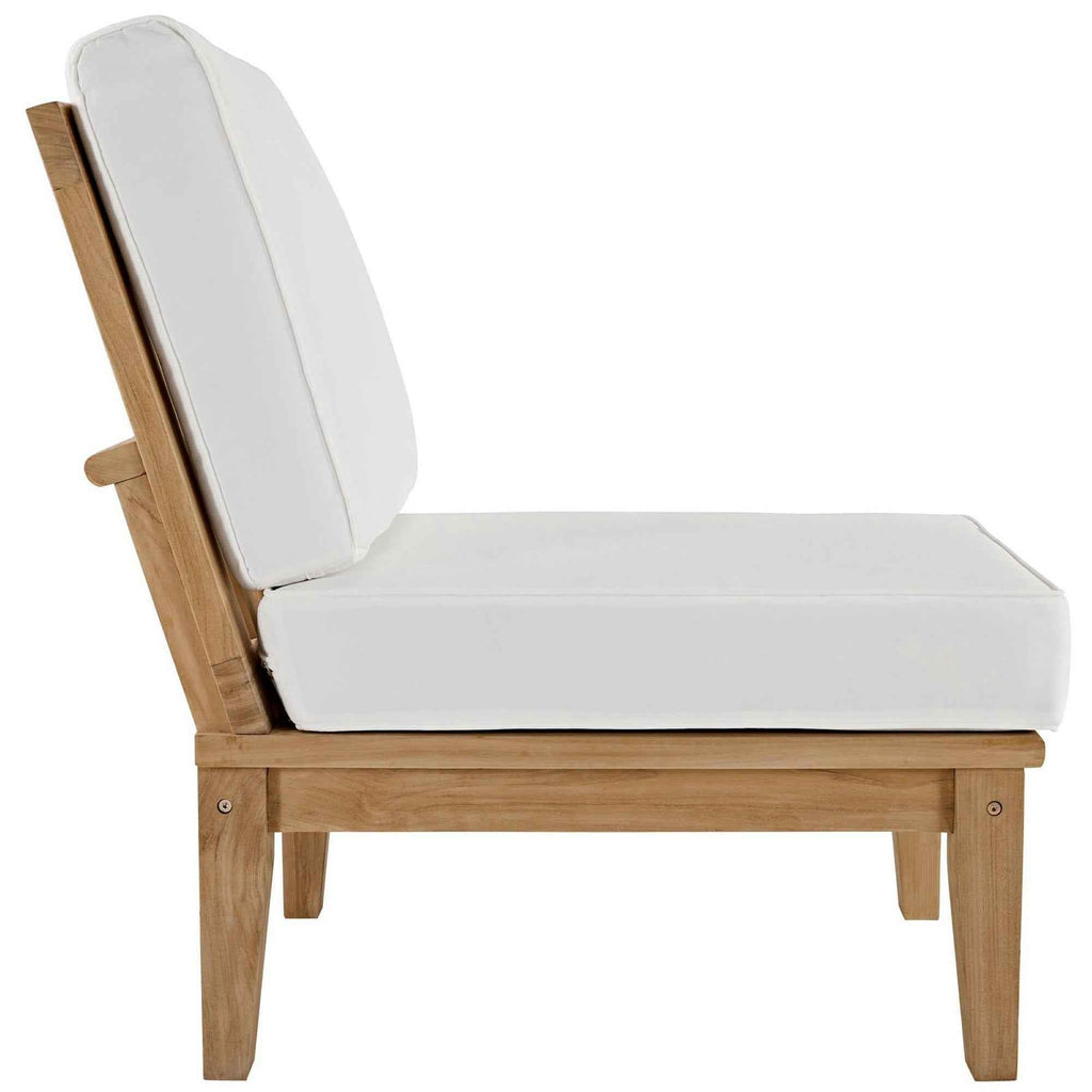 Modway Marina Outdoor Teak Patio Set with White Cushions – 10-Piece Collection by Patio Elegance