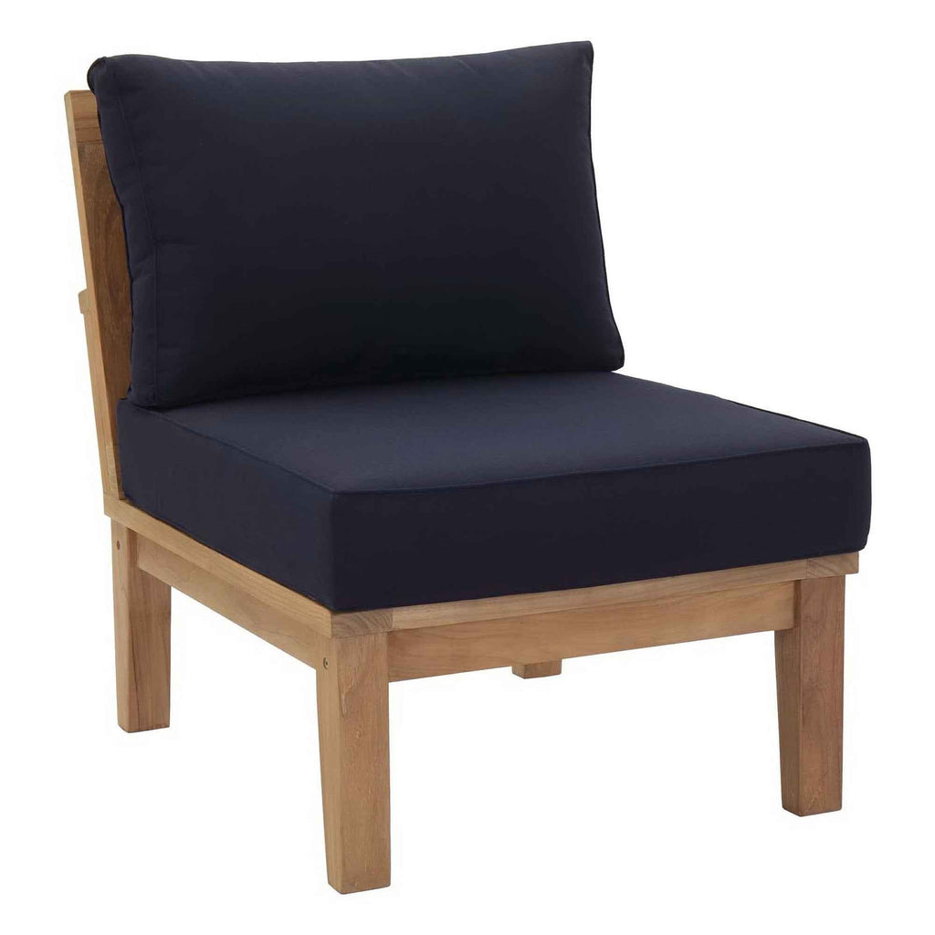 Patio Teak Sectional Set - Patio Elegance Marina 8-Piece Outdoor Teak Sectional Set by Modway