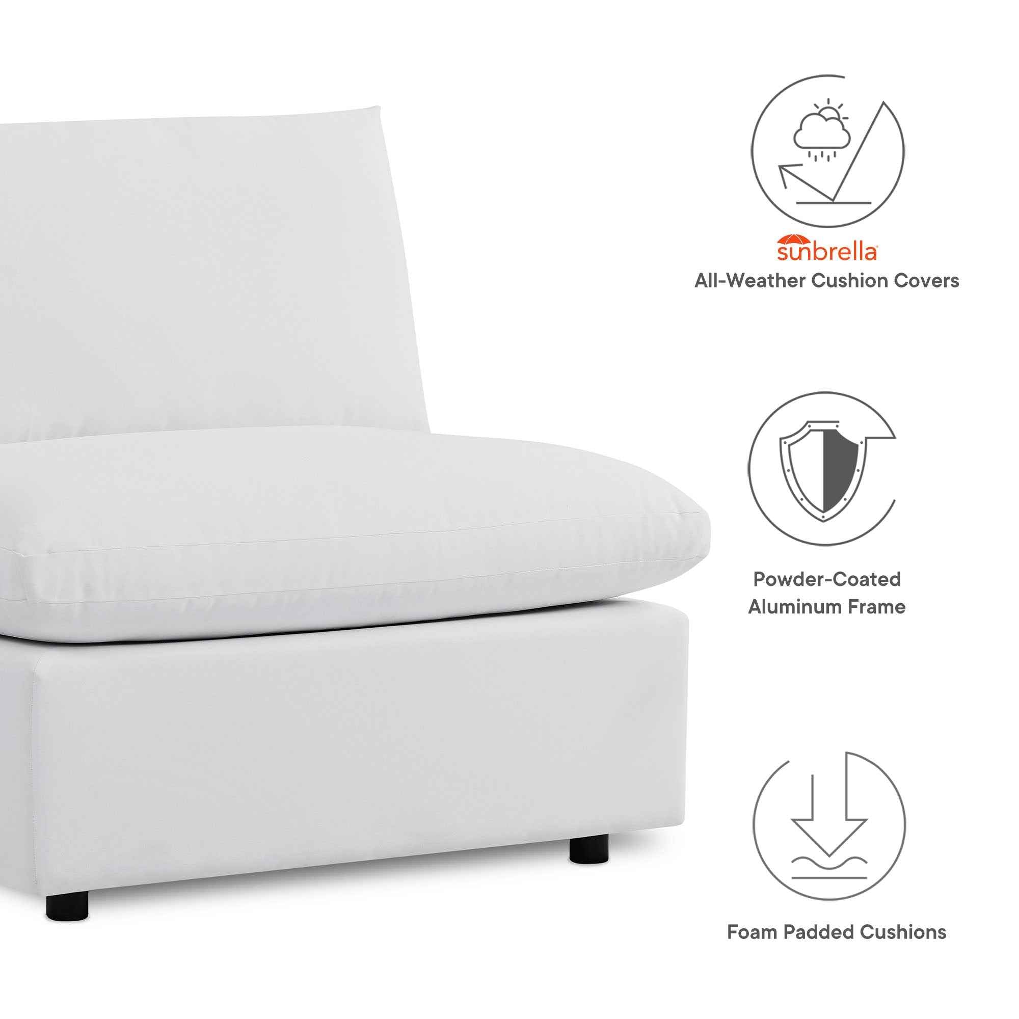 Commix Outdoor Sectional Sofa 5 Piece Sunbrella® White Collection at Patio Elegance