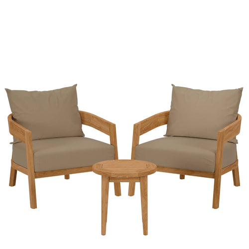 Brisbane Teak Outdoor Patio Set - Stylish 3-Piece Design by Modway by Patio Elegance