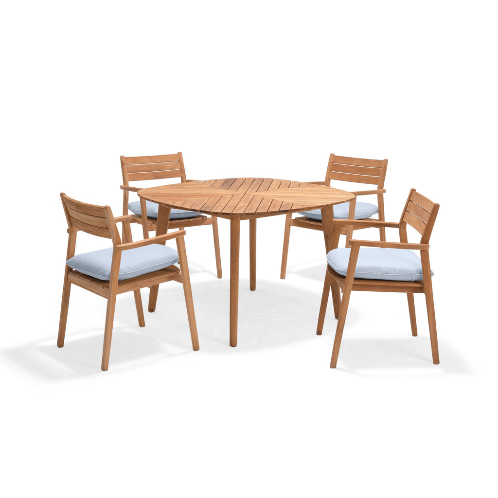 Jade 5 Piece Square Dining Set - Copen Blue