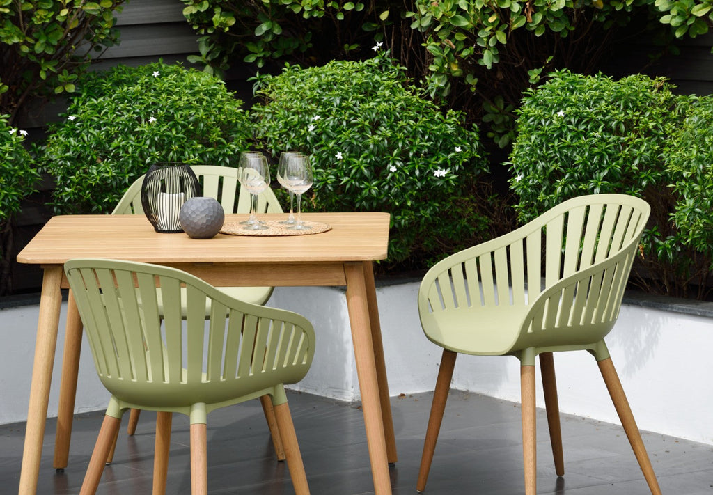 Nassau 5 Piece Square Dining Set – Sage Green Social Plastic®