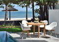 Oldbury Round Table and 4 Chamonix Carver Armchair Dining Set