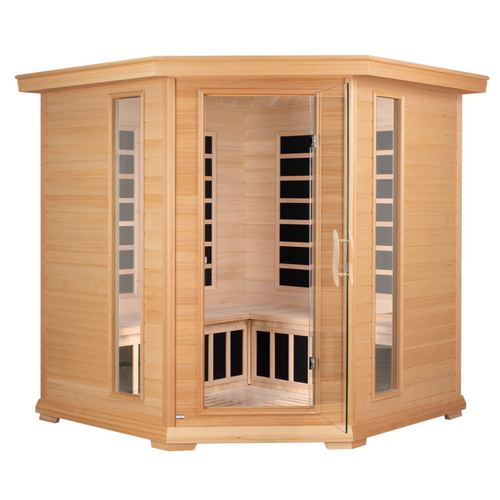 Blisspod, Vienna, Corner Spacious Far Infrared Sauna Canadian Hemlock Ultra Low EMF, 12 Heaters, 4-5 Persons by zoppinh