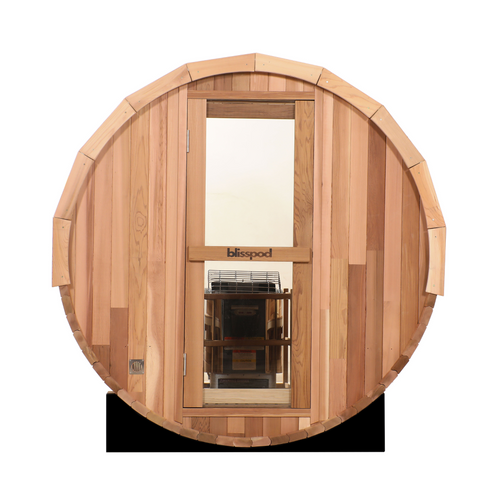 Blisspod | Prague | Canadian Red Cedar Outdoor Steam Barell Sauna | Full Glass Back by zoppinh