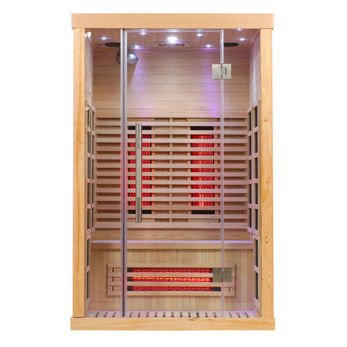 Blisspod | Venetian | Full Spectrum Indoor Premium Canadian Hemlock Low EMF Sauna | 10 Heaters | Chromotherapy &…