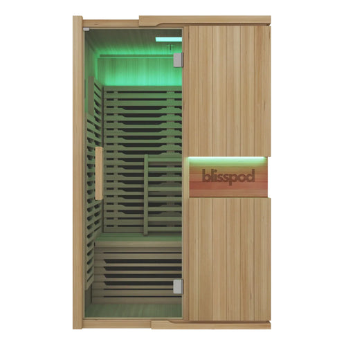 Blisspod | Milano | Full Spectrum Sauna | Canadian Hemlock Wood | Ultra Low EMF | 5 Far Infrared & 1 Red Glass Heater |…
