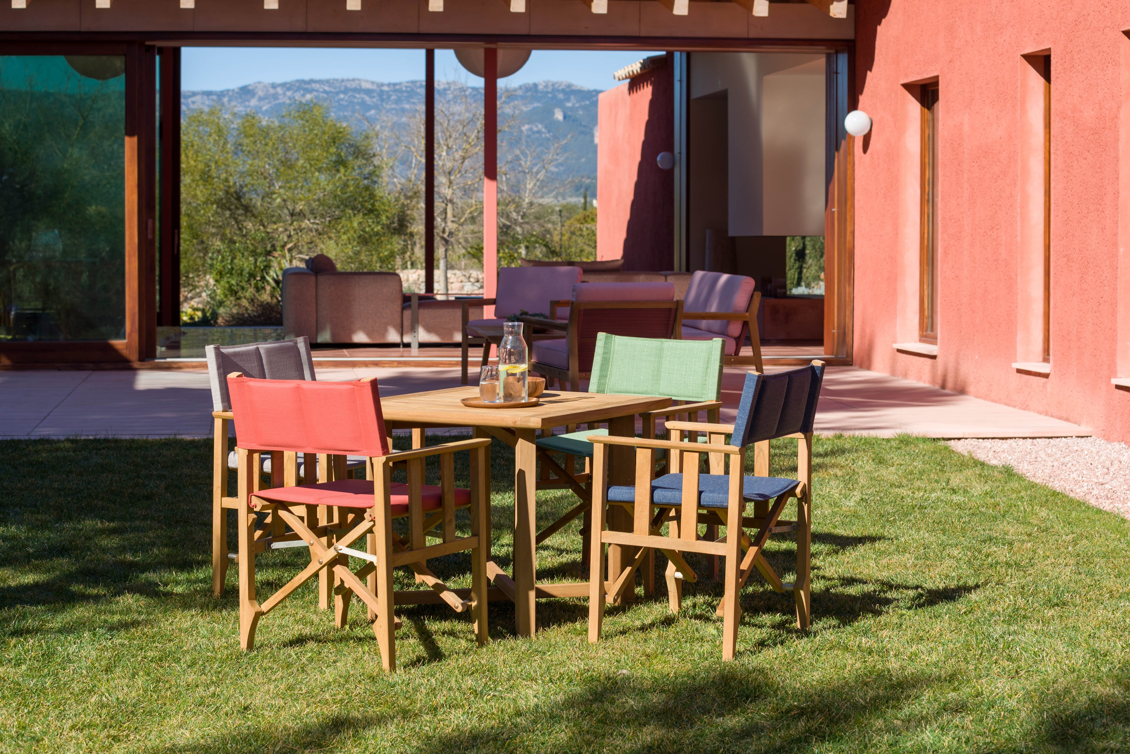 Zircon Teak Director Chair ‚Äì Blue Horizon - 1 Piece