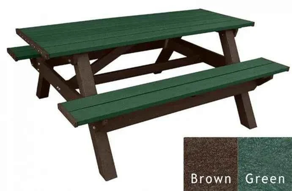 Deluxe Picnic Table – 6′ Durable Recycled Plastic Outdoor Seating by Patio Elegance — product view 12