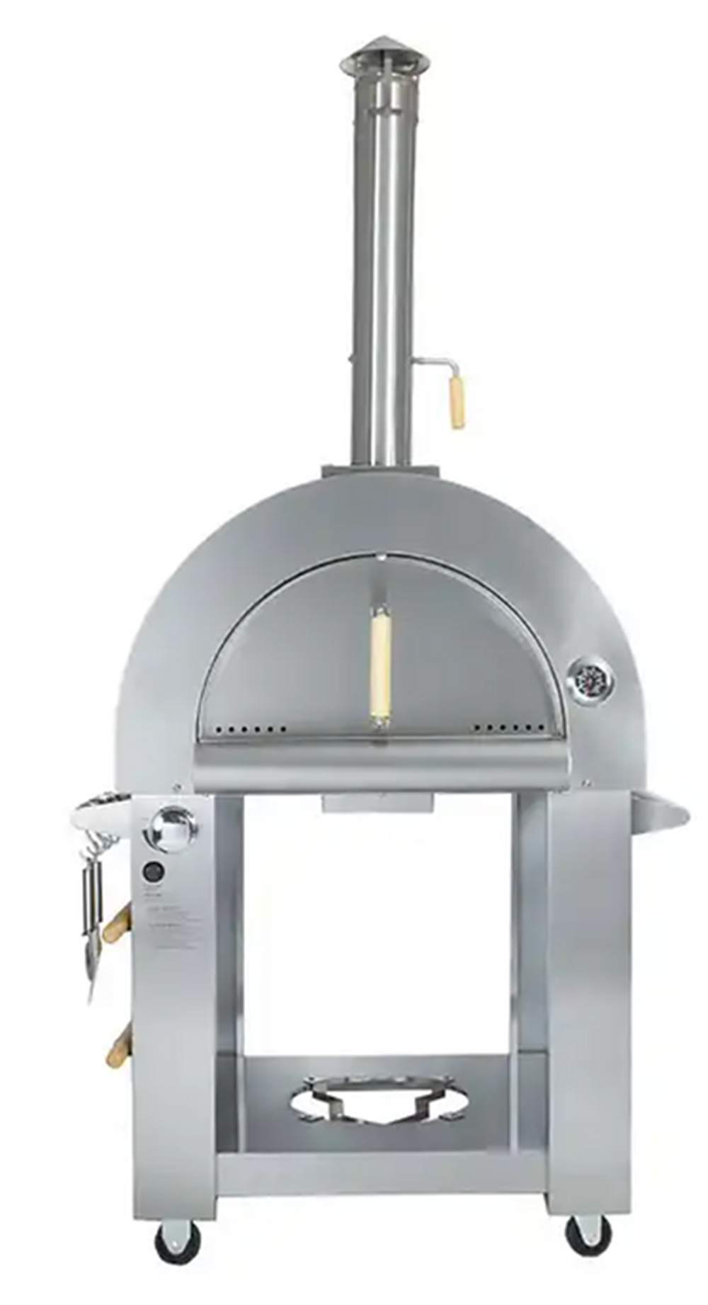 KoKoMo 32” Dual Fuel Pizza Oven - Gas or Wood-Fired Stainless Steel Outdoor Oven by Patio Elegance