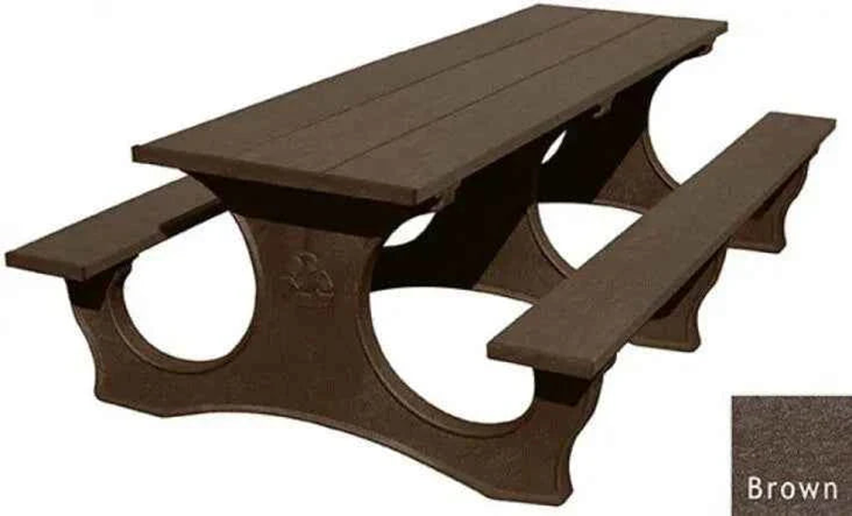 Polly Tuff ADA-Friendly Picnic Table – Durable 8 Ft Easy Access Outdoor Seating by Patio Elegance — product view 9